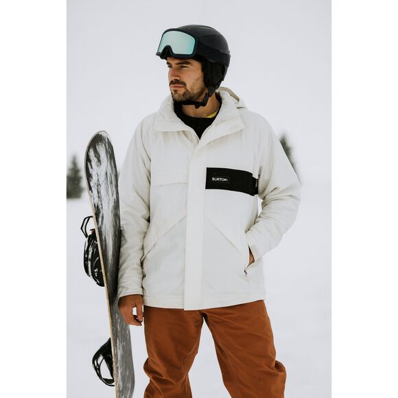 BURTON White Snowboard Ski Winter Waterproof Jacket Coat Mens Size Medium - Picture 1 of 11